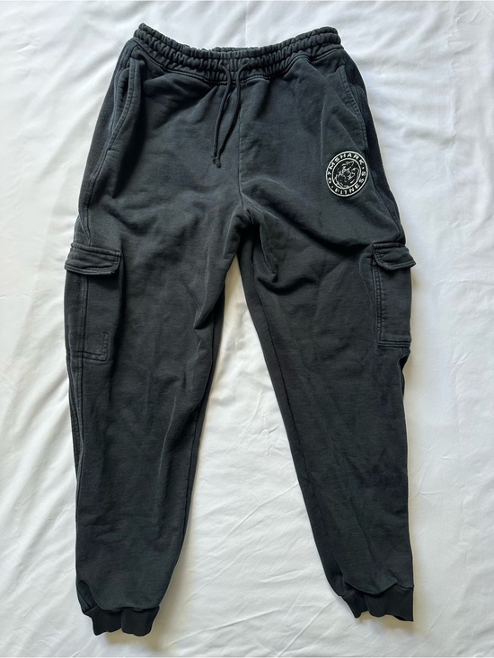 Gymshark Pants - Gymshark Charcoal Cargo Joggers with Logo Patch
